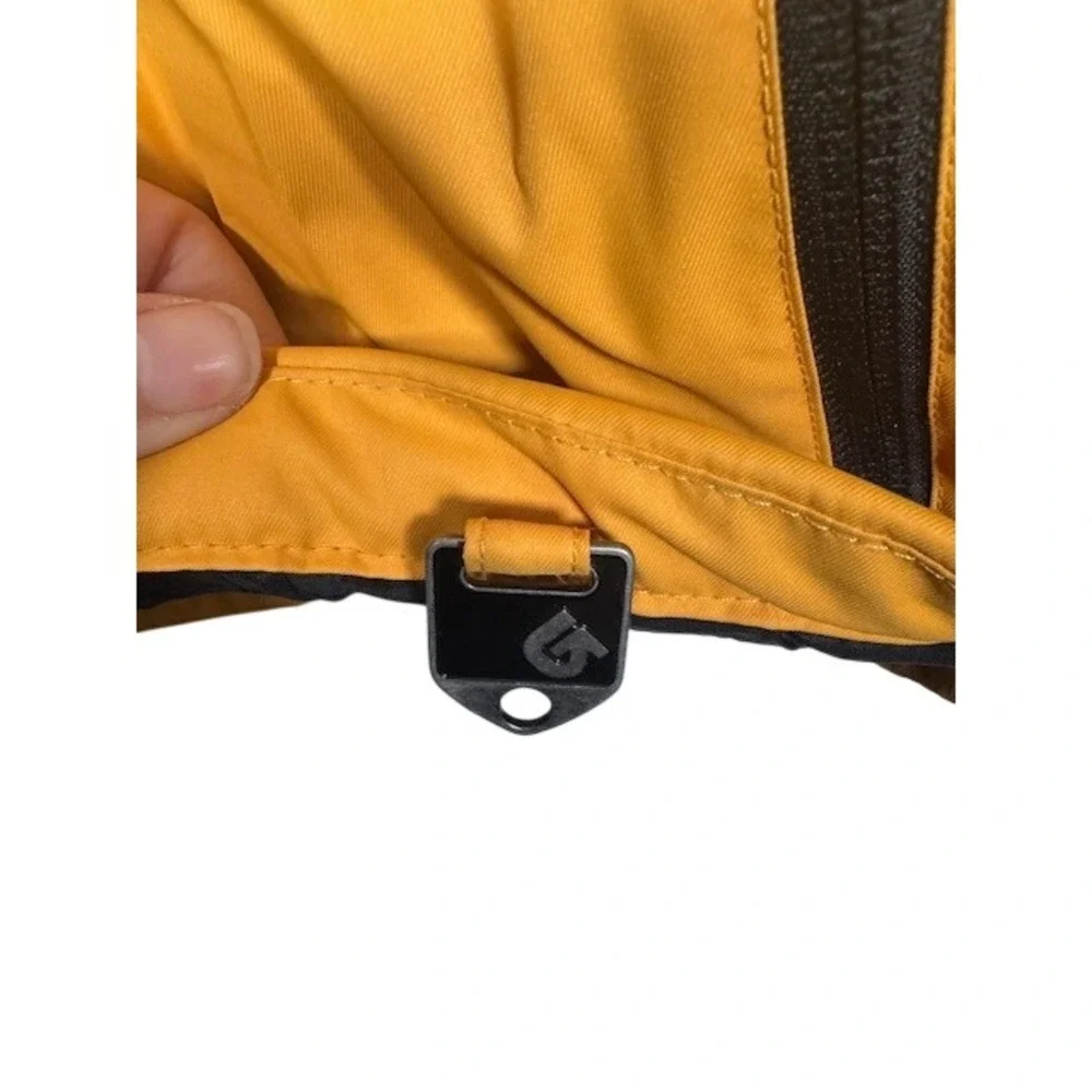 Burton Snowboard Jacket Boys Youth Yellow Hooded Full Zip Winter Gear - L